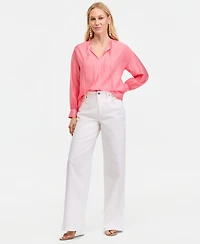 I.n.c. International Concepts Women's Long Sleeve Satin Blouse, Macy's Exclusive