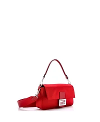 Pre-Owned Fendi Medium Baguette Nm Bag Satin with Crystals and Karung