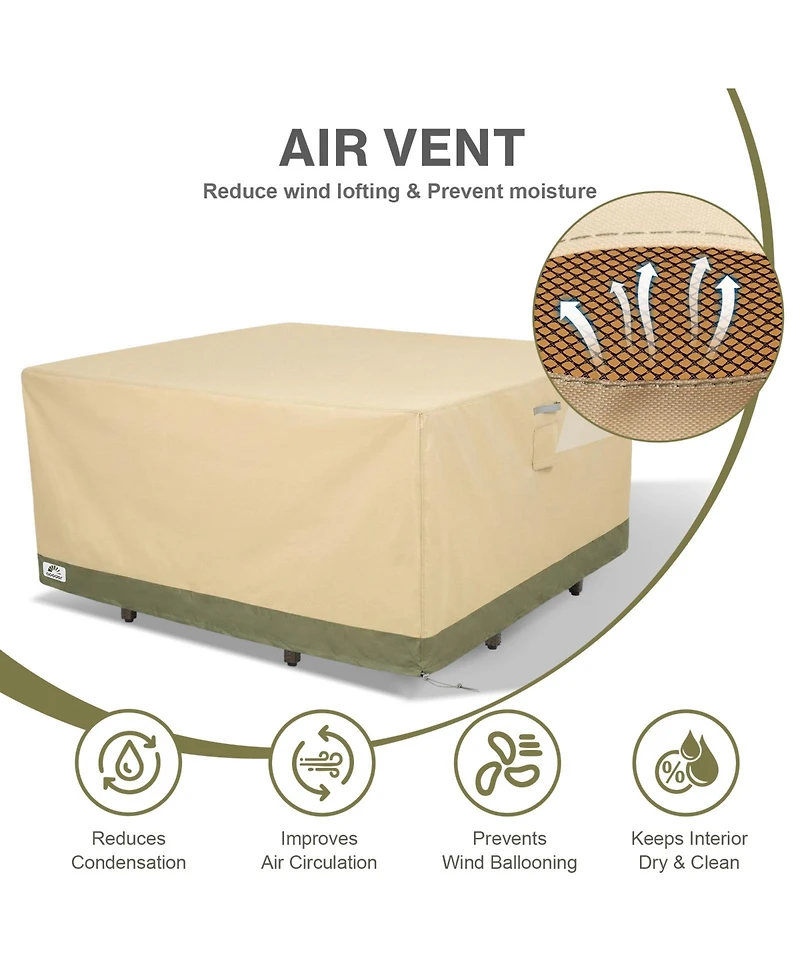 Aoodor Heavy Duty Outdoor Furniture Set Cover, 600D Waterproof Oxford Patio Sectional Set Cover Covers with Air Vents for Patio Furniture