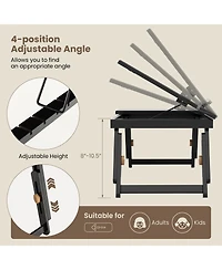 Sugift Adjustable Bamboo Laptop Desk with Tilting Top and Storage Drawer