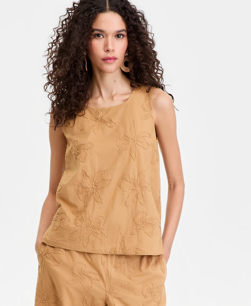 I.n.c. International Concepts Women's Embroidered Sleeveless Top, Macy's Exclusive