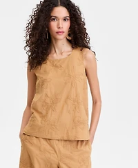 I.n.c. International Concepts Women's Embroidered Sleeveless Top, Macy's Exclusive