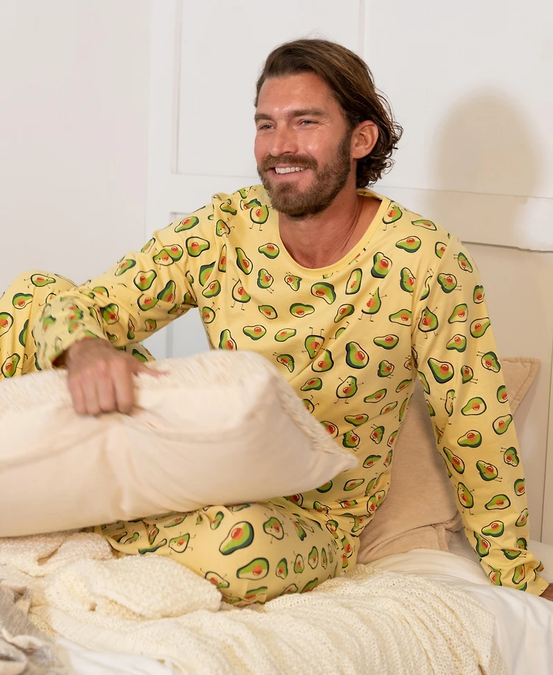 Leveret Men's Matching Family Two Piece Cotton Long Sleeve Loose Fit Pajamas