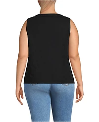 Lands' End Plus Slub Decorative Trim Tank Top