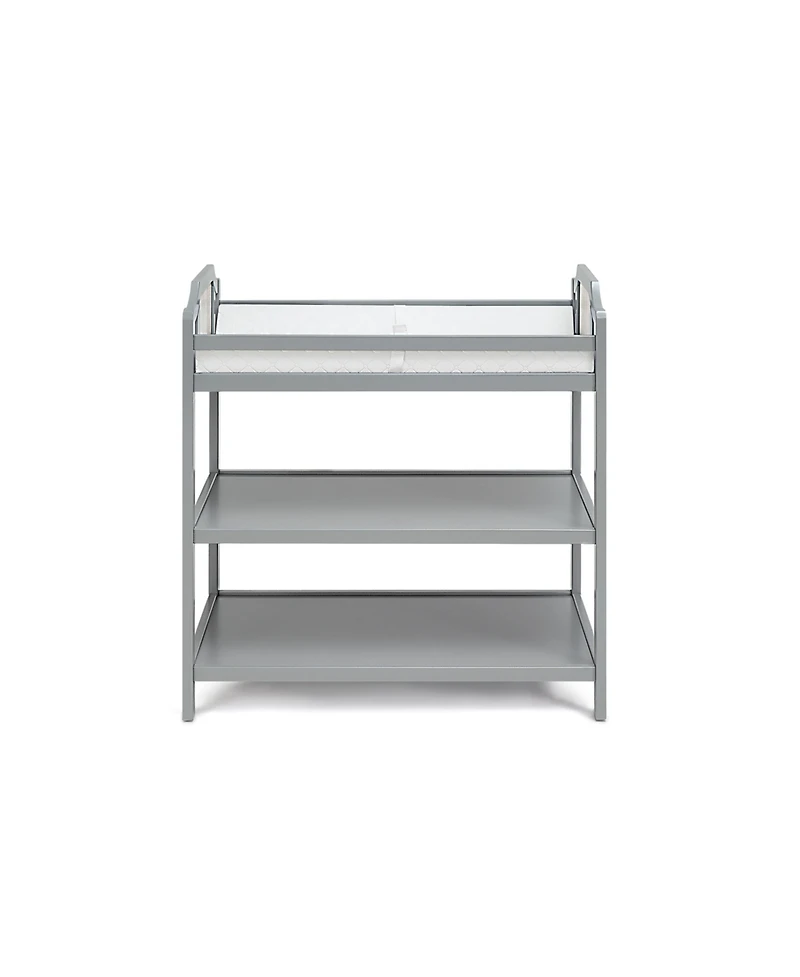 flynama Modern Changing Table Graystone Finish with Two Shelves and 4 Side Safety Rails for Nursery