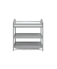 flynama Modern Changing Table Graystone Finish with Two Shelves and 4 Side Safety Rails for Nursery