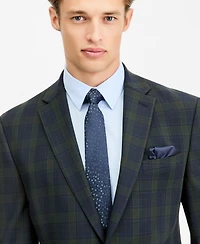 Bar Iii Men's Slim-Fit Green Tartan Suit Separates Jacket, Macy's Exclusive