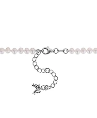 Macy's Cultured Freshwater Pearl & White Topaz (3/4 ct. t.w.) Necklace in Sterling Silver