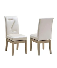 Kings Brand Furniture Set of 2 Swivel Dining Chairs – Contemporary Upholstered Wood Frame