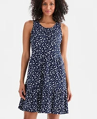 Style & Co Women's Printed Sleeveless Tiered Dress, Macy's Exclusive