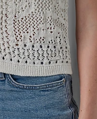 Dkny Jeans Petite Short-Sleeve Crew Neck Cardigan Sweater