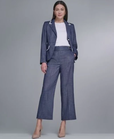 Tommy Hilfiger Womens Crosshatch Blazer Tab Waistband Pants