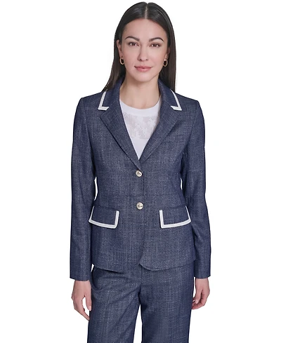 Tommy Hilfiger Women's Crosshatch Notch Collar Blazer