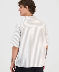Hugo Boss Espino Cotton-Blend Striped Button Shirt