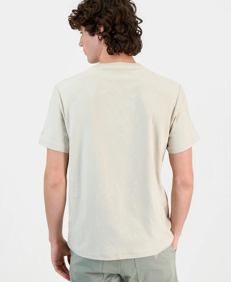 Guess Men's Jacquard Allover Crewneck T-Shirt