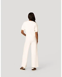 Cable and Gauge Women's Balloon Sleeve Top Wide Leg Pant Set