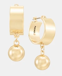 Dkny Ball Charm Statement Hoop Earrings