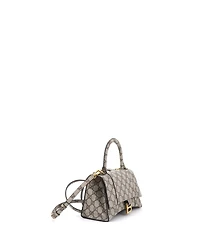 Pre-Owned Gucci Small x Balenciaga The Hacker Project Hourglass Top Handle Bag Gg Coated Canvas