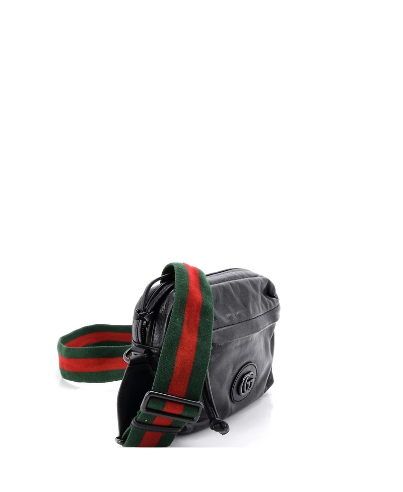 Pre-Owned Gucci Tonal Double G Shoulder Bag Leather