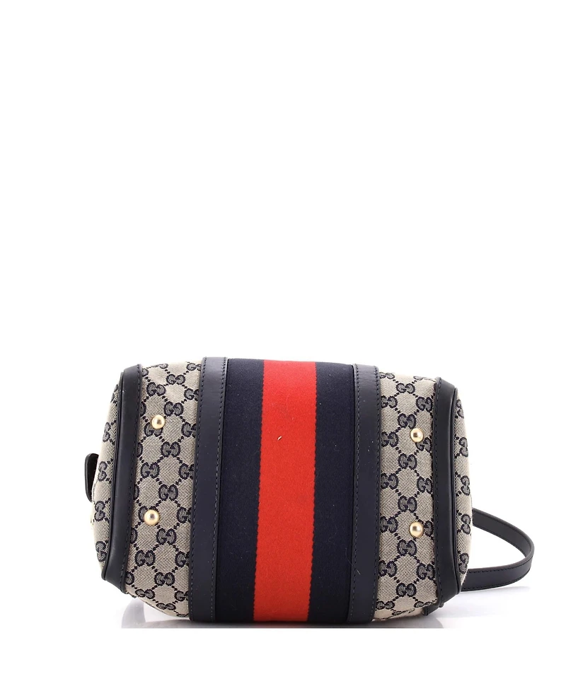 Pre-Owned Gucci Small Vintage Web Boston Bag Gg Canvas