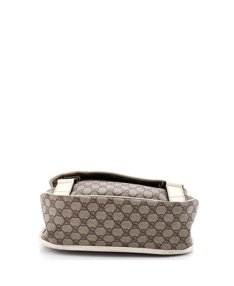 Pre-Owned Gucci Medium Double Buckle Messenger Bag Gg Coated Canvas