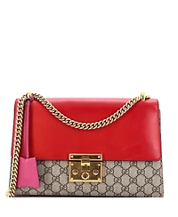 Pre-Owned Gucci Medium Padlock Shoulder Bag Gg Coated Canvas and Leather