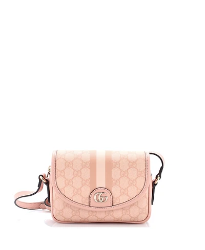 Pre-Owned Gucci Mini Ophidia Flap Shoulder Bag Gg Coated Canvas