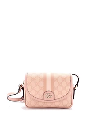 Pre-Owned Gucci Mini Ophidia Flap Shoulder Bag Gg Coated Canvas