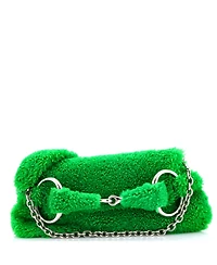 Pre-Owned Gucci Medium Horsebit Chain Shoulder Bag Shearling