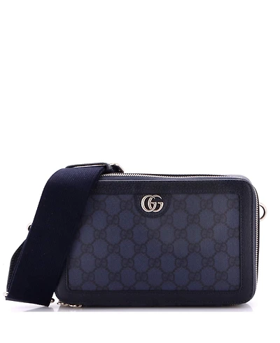 Pre-Owned Gucci Small Ophidia Zip Wristlet Shoulder Bag Gg Coated Canvas