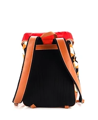 Pre-Owned Gucci Interlocking G Patch Flap Buckle Backpack Printed Nylon and Gg Coated Canvas