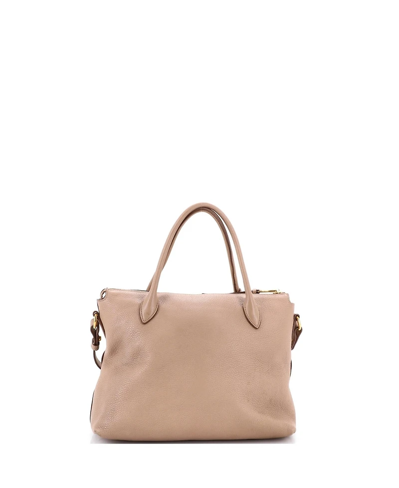 Pre-Owned Prada Medium Dual Strap Zip Tote Vitello Daino