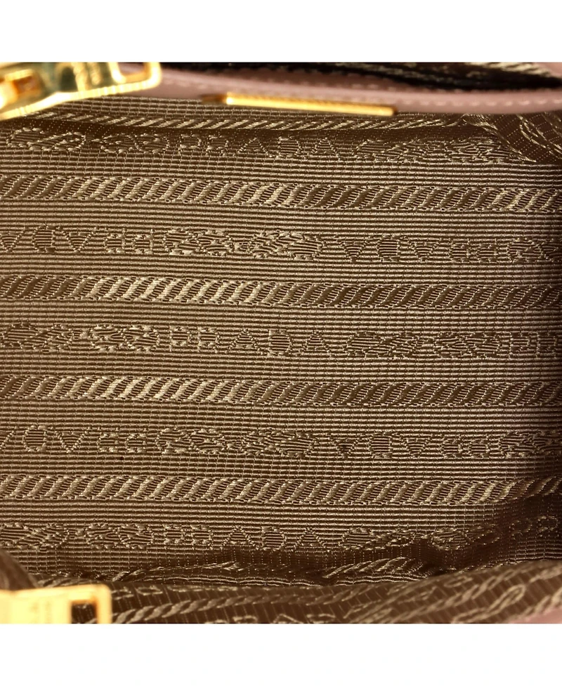 Pre-Owned Prada Mini Galleria Double Zip Tote Saffiano Leather