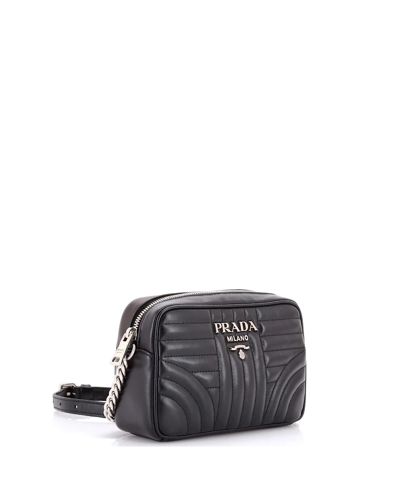 Pre-Owned Prada Small Camera Bag Diagramme Quilted Leather