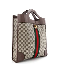 Pre-Owned Gucci Large Ophidia Cut Out Handle Bag Gg Coated Canvas with Leather