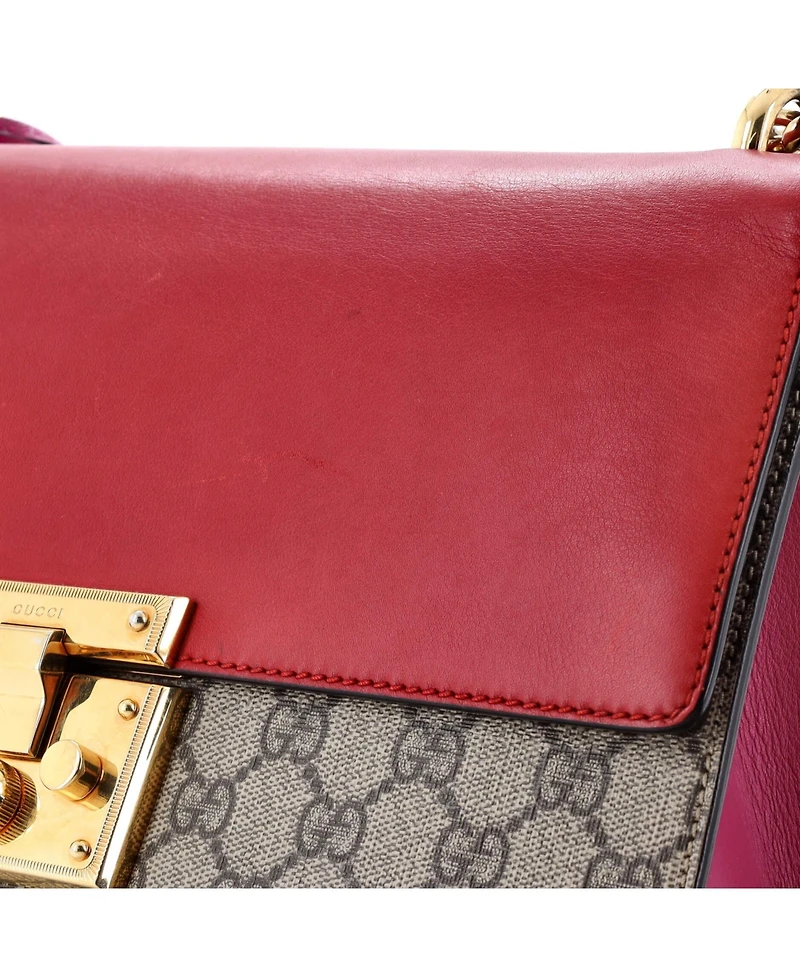 Pre-Owned Gucci Medium Padlock Shoulder Bag Gg Coated Canvas and Leather