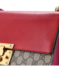 Pre-Owned Gucci Medium Padlock Shoulder Bag Gg Coated Canvas and Leather