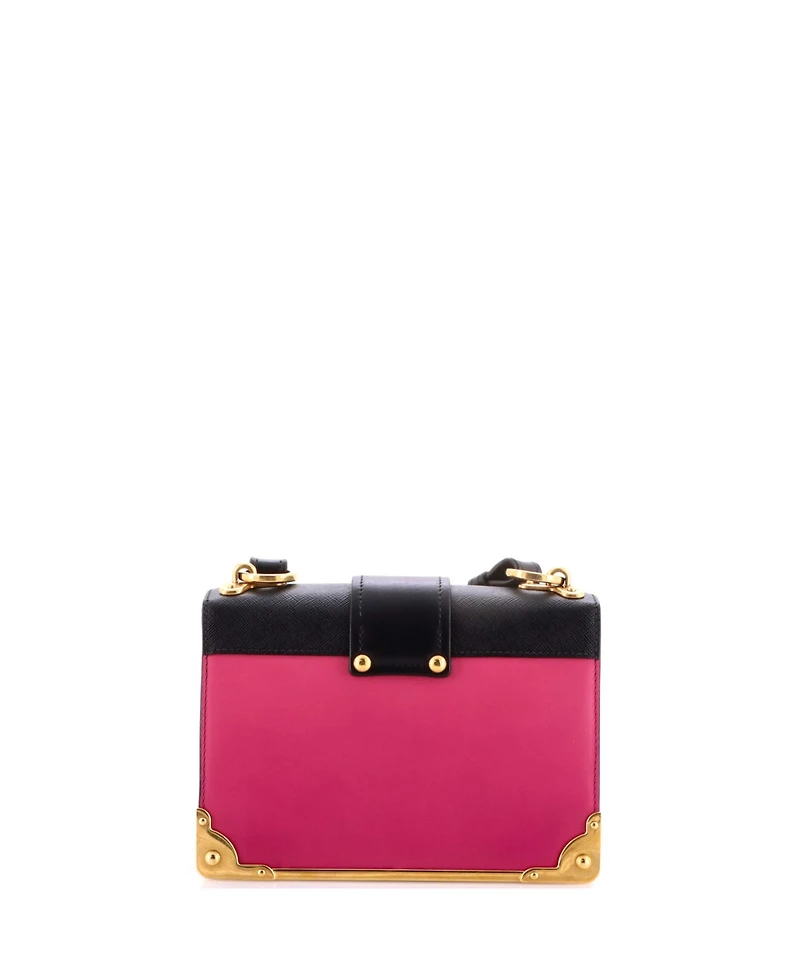 Pre-Owned Prada Small Cahier Crossbody Bag Leather and Saffiano Leather