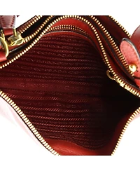 Pre-Owned Prada Small Double Zip Crossbody Bag Vitello Daino