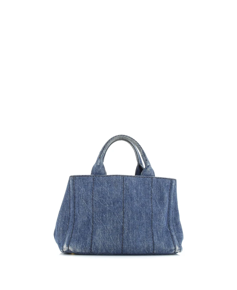 Pre-Owned Prada Mini Canapa Convertible Tote Denim