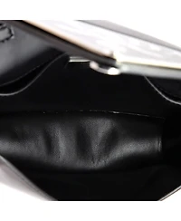 Pre-Owned Prada Small Maxi Triangle Logo Chain Flap Bag Brushed Leather