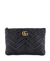 Pre-Owned Gucci Gg Marmont Clutch Matelasse Leather