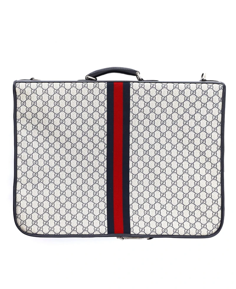 Pre-Owned Gucci Savoy Web Garment Bag Gg Coated Canvas