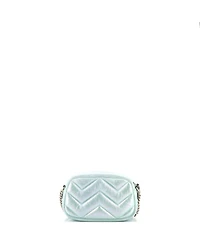 Pre-Owned Gucci Small Gg Marmont Shoulder Bag Chevron Iridescent Leather
