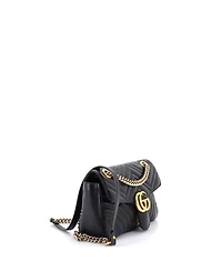 Pre-Owned Gucci Medium Gg Marmont Flap Bag Matelasse Leather