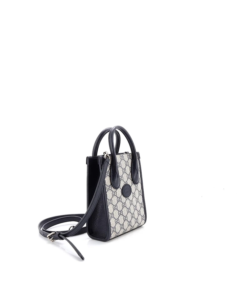 Pre-Owned Gucci Mini Interlocking G Patch Tote Gg Coated Canvas