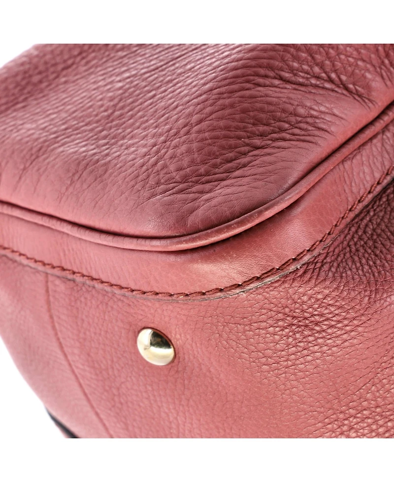 Pre-Owned Gucci Medium Vintage Web Boston Bag Leather