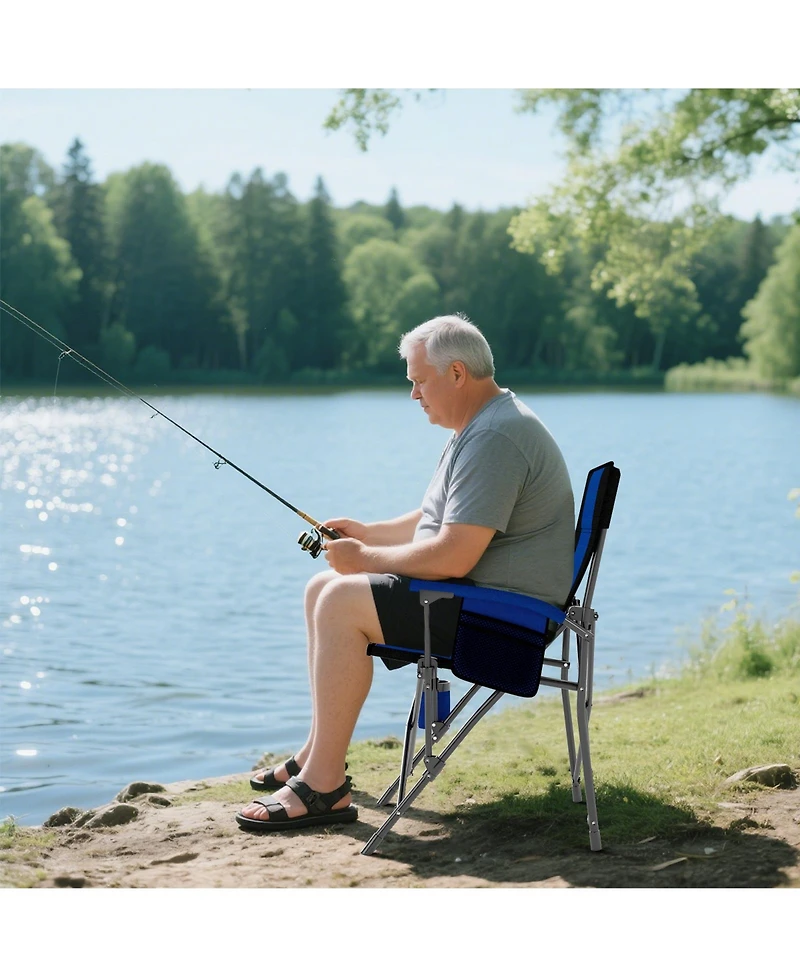 Sugift Portable Folding Oxford Cloth Camping Chair with Cup Holder and Side Pocket