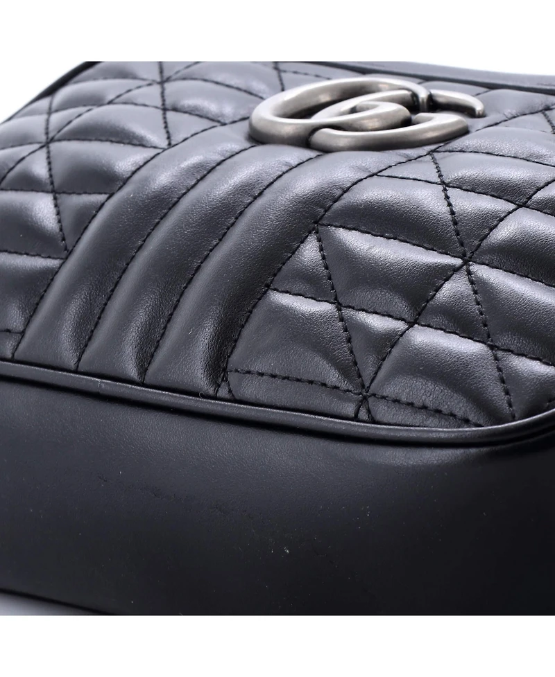 Pre-Owned Gucci Small Gg Marmont Shoulder Bag Mixed Matelasse Leather