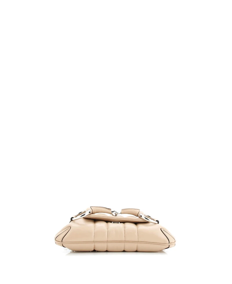 Pre-Owned Gucci Small Horsebit Chain Shoulder Bag Vertical Quilted Leather